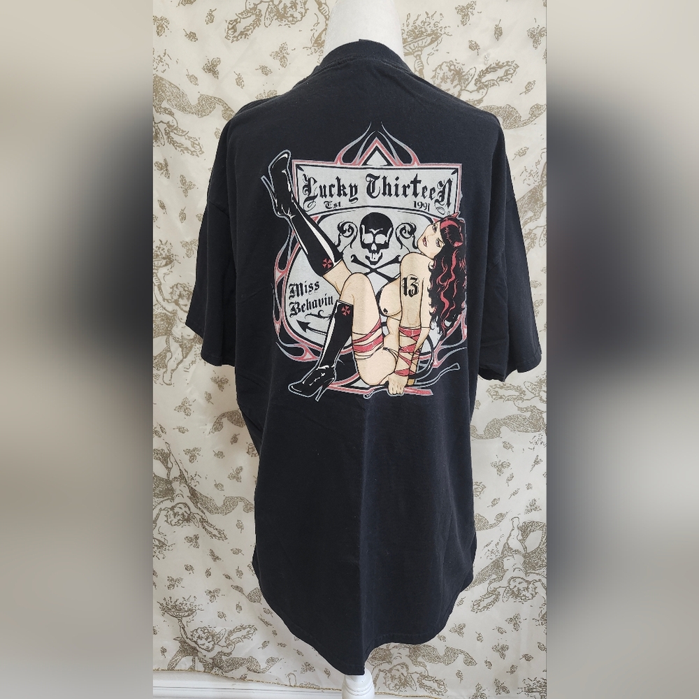 Lucky 13 - Miss Behavin' T-Shirt-Black